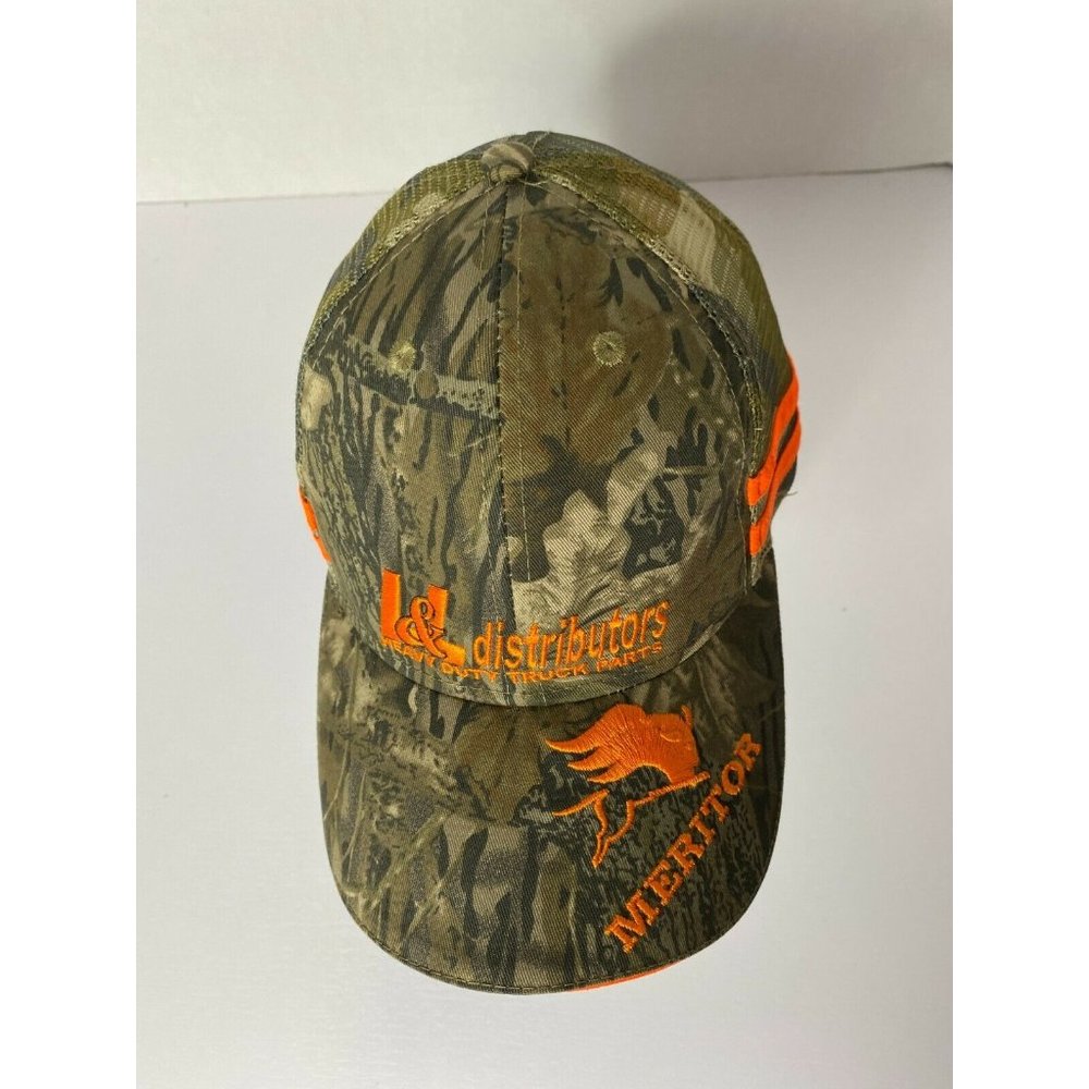 L&L Distributors Heavy Duty Truck Parts Trucker Hat w 2 stripes Camo Meritor - Picture 9 of 10